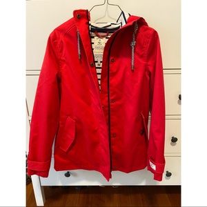 Red, waterproof jacket by Joules! Size US 4/EU XS.